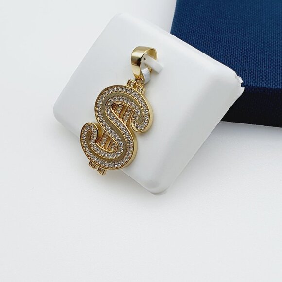 "14K Gold Plated Cubic Zircon Pendant, INUS1BR228 - Picture 4 of 9